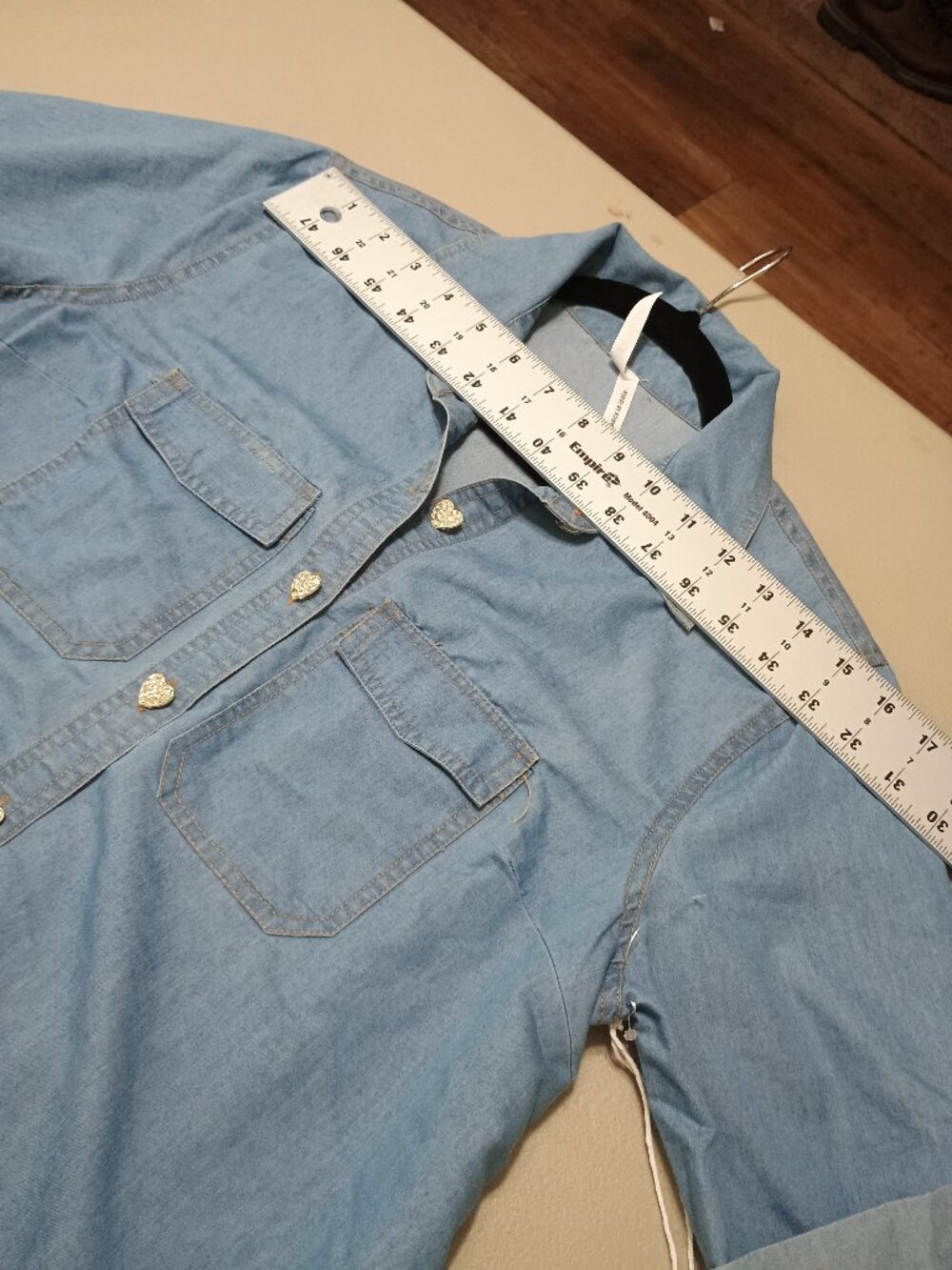 Truly 4 You Chambray Button Down Dress Sz. Large - Picture 11 of 16